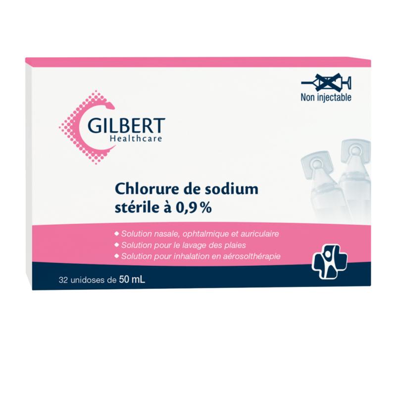 Chlorure de sodium 0,9% 50 ml Boîte de 32