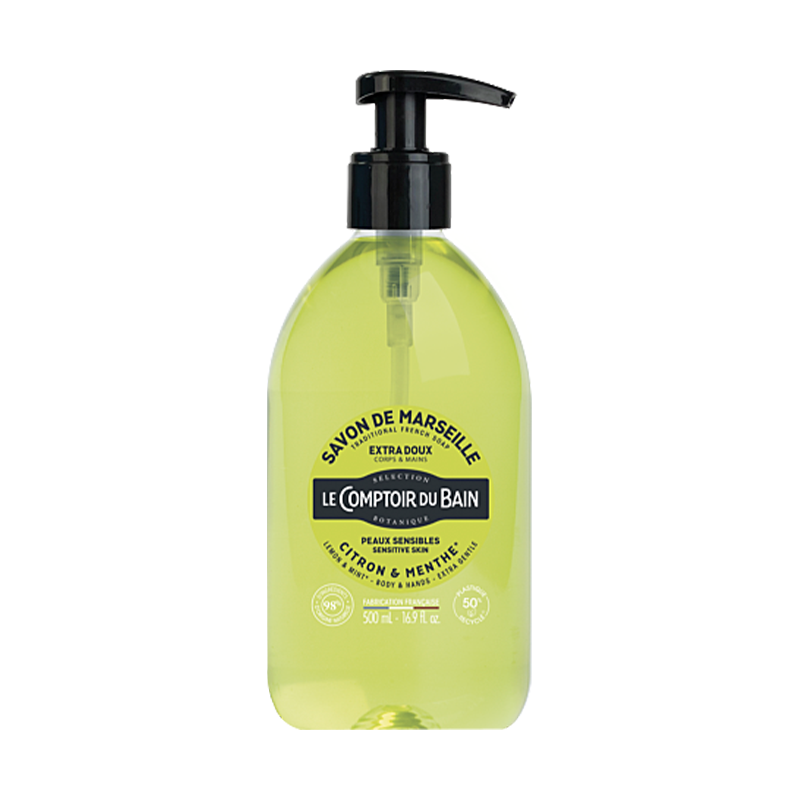 le comptoir du bain citron menthe 500ml Savon liquide Citron menthe 500ml