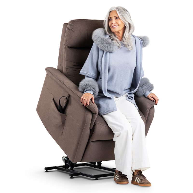 Fauteuil releveur Premium 3 fonctions electriques Chataîgnier