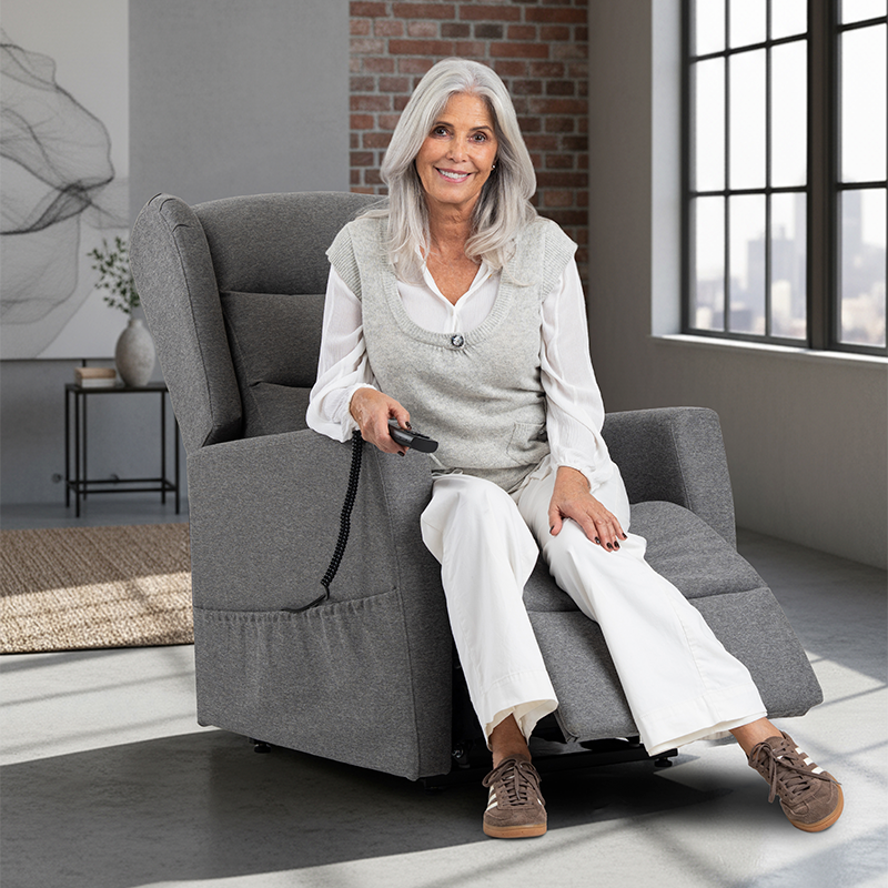 Fauteuil releveur EcoConfort 4 fonctions electriques Gris