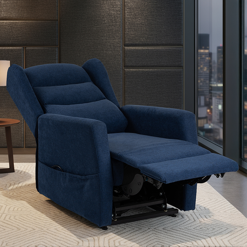 Fauteuil releveur Eco Confort 2 moteurs Bleu allongé