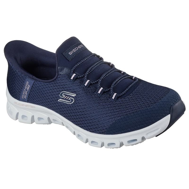 Basket Skechers Slip-ins Glide Step Femme Bleu