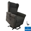 Fauteuil releveur Chauffant 1 moteur gris