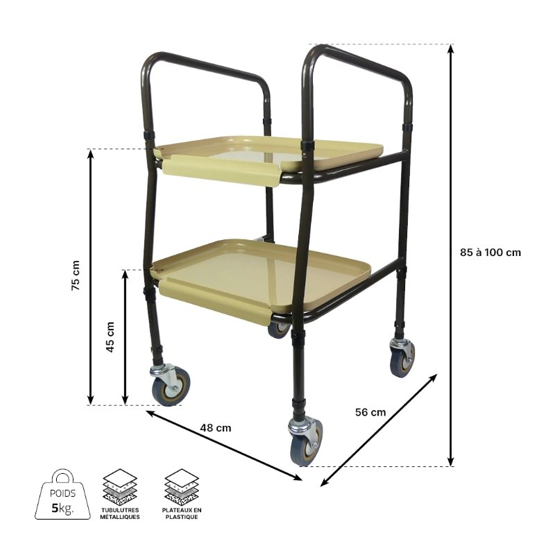 Desserte Table roulante Dimensions 114589