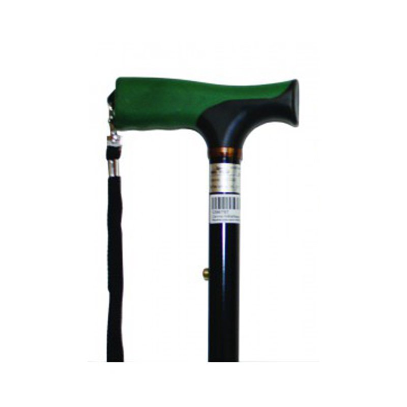 Canne pliante bi-matière verte
