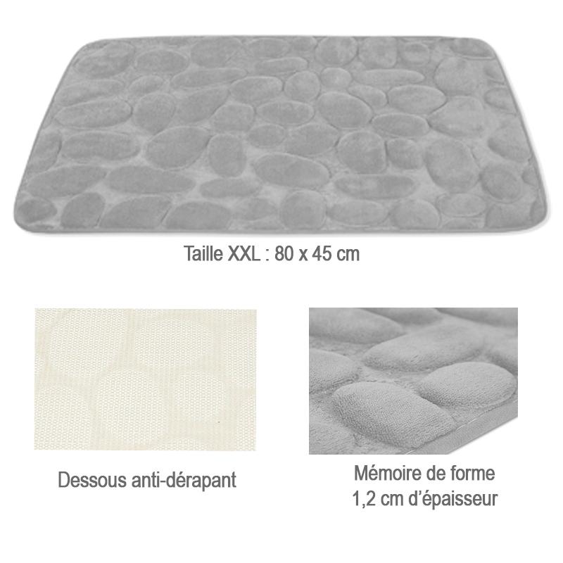 Tapis de bain galet Comfy XXL Gris