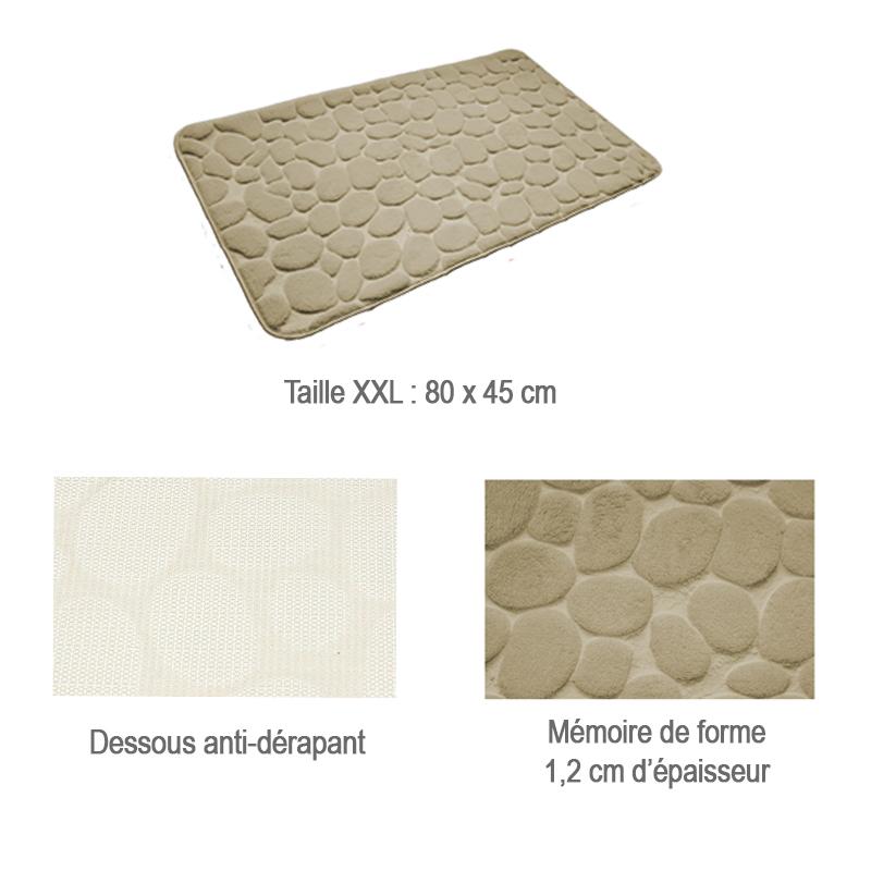 Tapis de bain galet Comfy XXL Sable