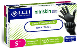 GANTS NITRISKIN NITRILE NSNP NOIR S x100