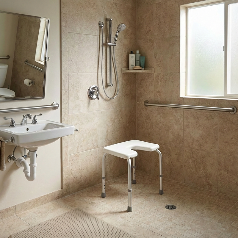 tabouret de douche découpe anatomique