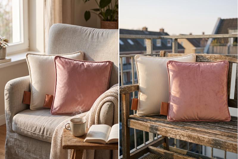Coussin chauffant sans fil Beurer dans un coin lecture confortable