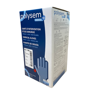 POLYSEM Gants d'intervention et de chirurgie latex non poudrés stériles Taille 6.5