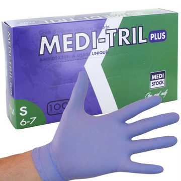 Gant d'examen nitrile non poudrés Taille S