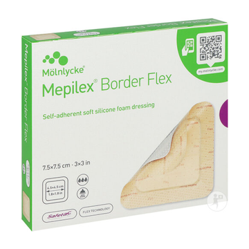 Pansement Mepilex border flex carré 7,5x7,5cm